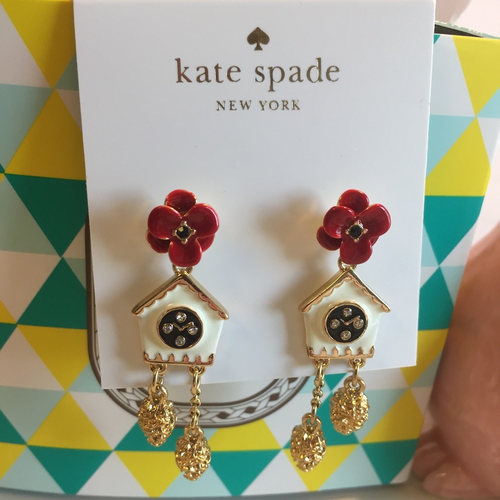 Kate Spade German CuCu Clock earrings, NWT